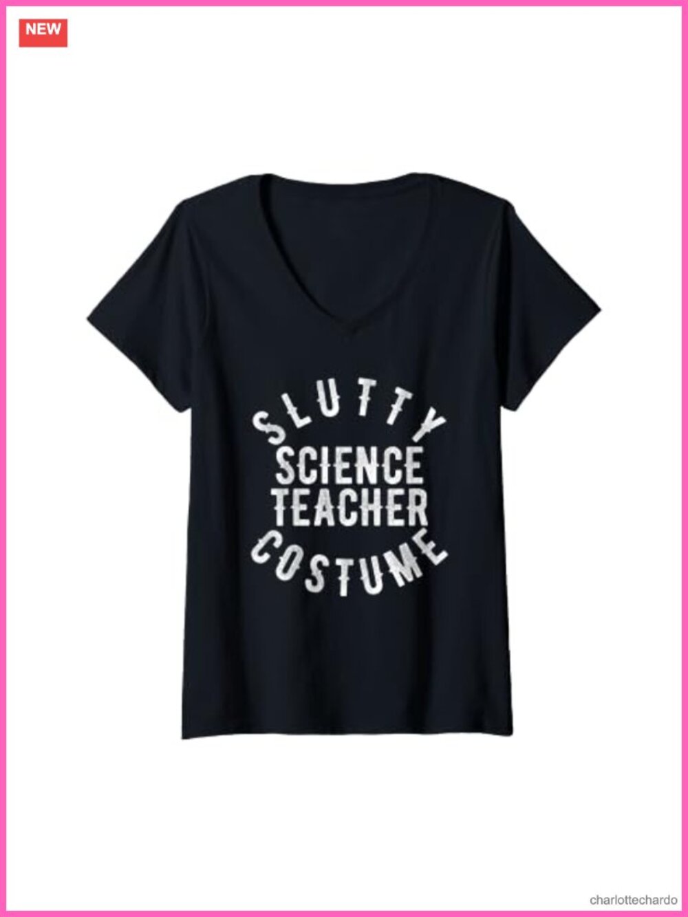 Funny Slutty Science Teacher Halloween V-Neck T-Shirt Tee